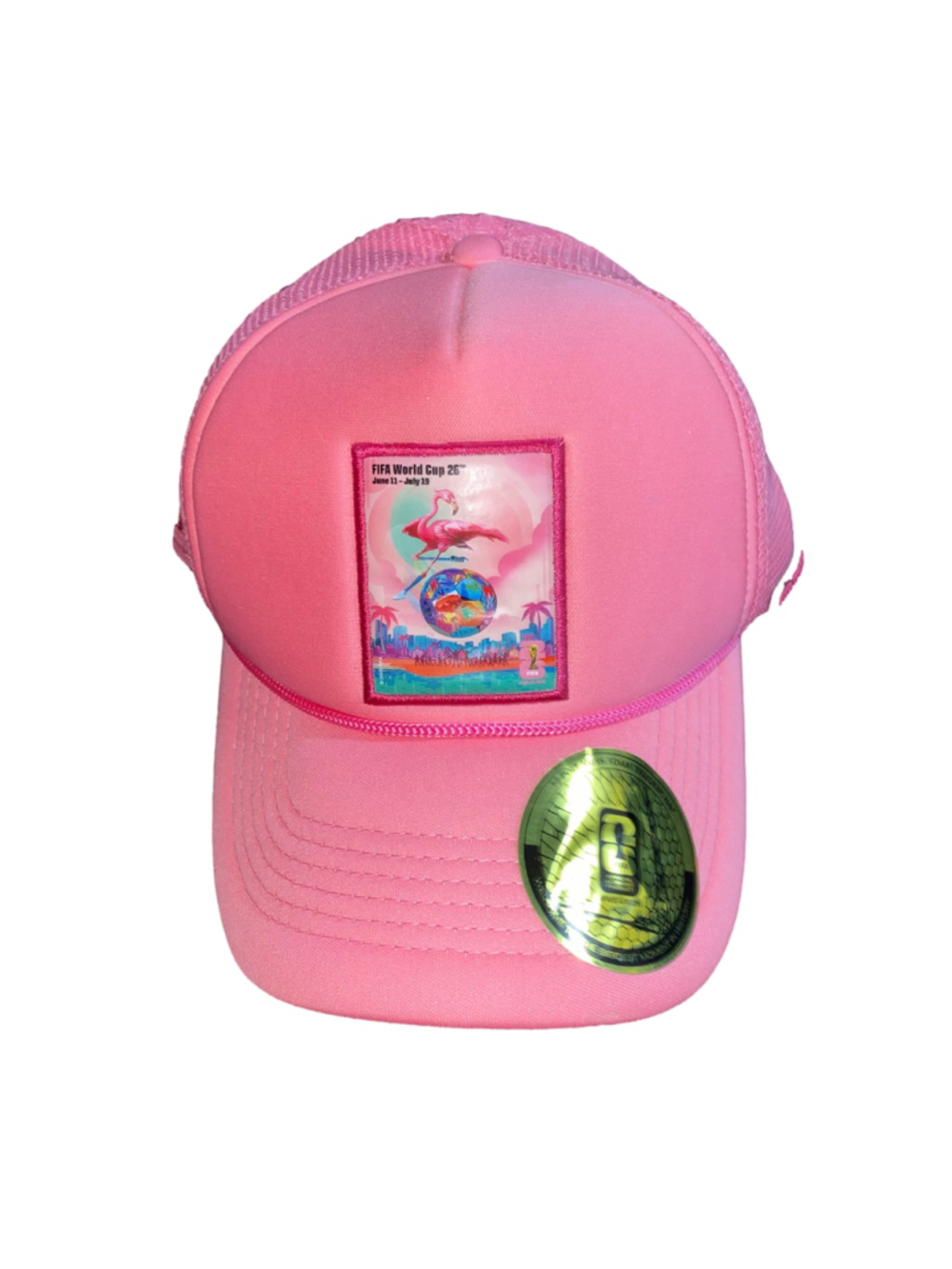 FIFA World Cup 26 Official Miami Trucker Hat One Size Pink Multicolor